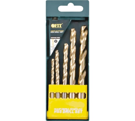 Сверла по металлу HSS, титановое покрытие, 6 шт. FIT IT 34213