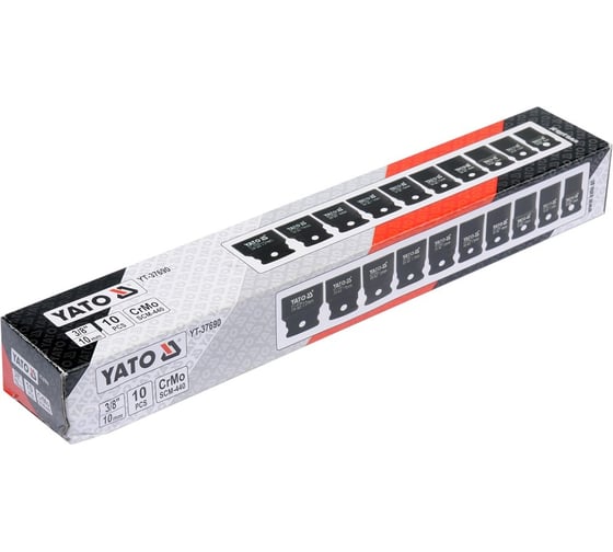 Набор торцевых ударных головок (10 шт; 3/8") YATO YT-37690