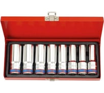 Набор глубоких двенадцатигранных торцевых головок 1/2", 12-24мм, 8шт KING TONY 4208MR01