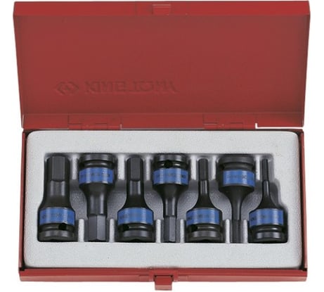 Набор ударных торцевых насадок 1/2", HEX 4-14 мм, 60мм, 7шт KING TONY 4407MP