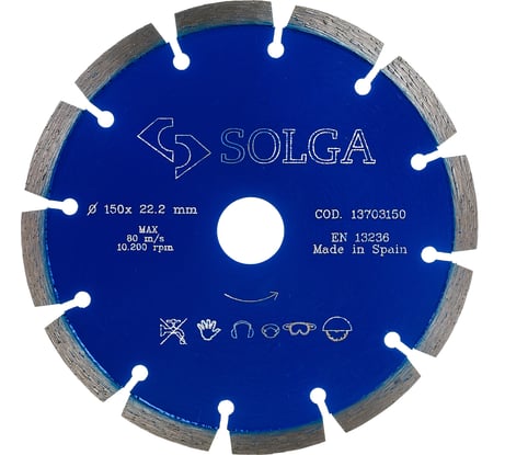Диск алмазный PROFESSIONAL сегментный по железобетону (150х22.2 мм) Solga Diamant 13703150
