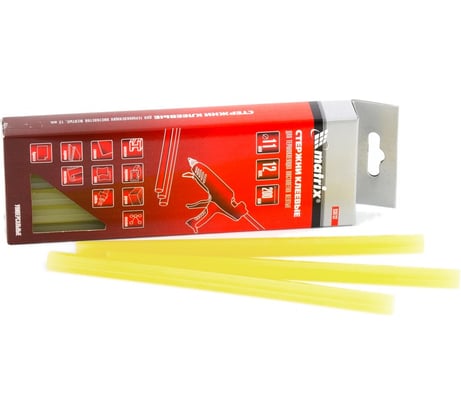 Стержни клеевые жёлтые (11 мм; 200 мм; 12 шт.) MATRIX 930732
