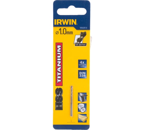 Сверло по металлу Titanium (1х34 мм) 2 шт. Irwin 10502572