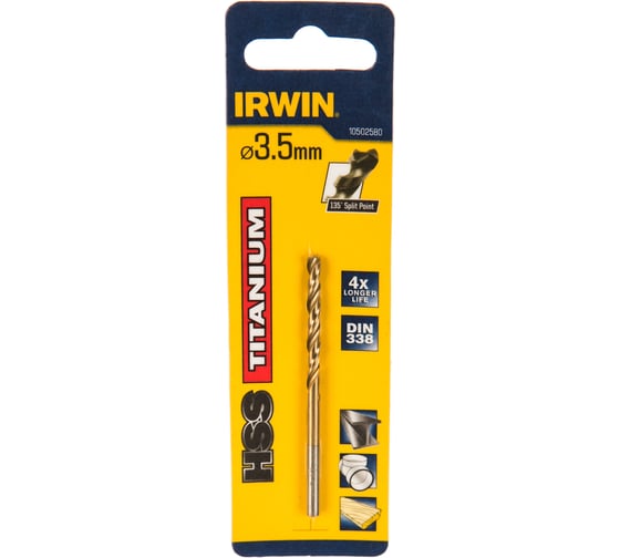Сверло по металлу Titanium (3.5х70 мм) Irwin 10502580