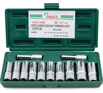 Комплект 12-ти гранных головок (10-22 мм; 1/2"; 12 предметов) Hans 4602-2MB