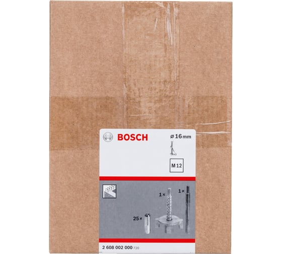 Крепежный комплект с дюбелями 16 мм (27 предметов) Bosch 2608002000