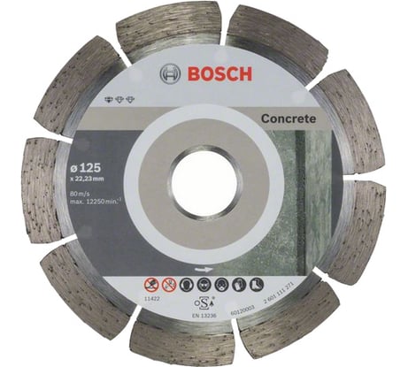 Диск алмазный по бетону (125х1.6х22.2 мм) 10 шт. Bosch 2608603240