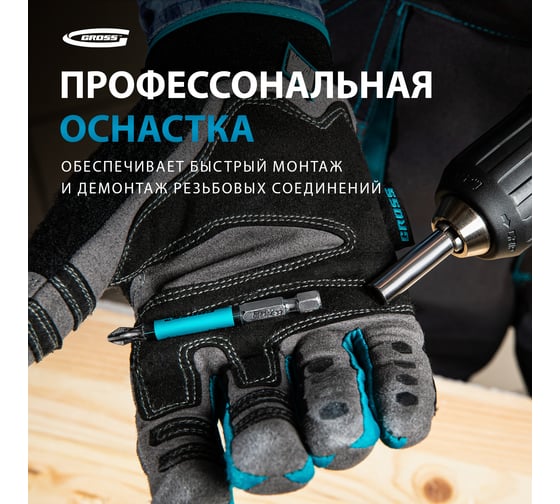 Набор бит (Ph2; 70 мм, сталь S2) 10 шт. GROSS 11262