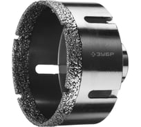 Высокоскоростная алмазная коронка по керамограниту и железобетону ЗУБР Профессионал М14, вакуумное спекание, 83 мм, для УШМ 29865-83