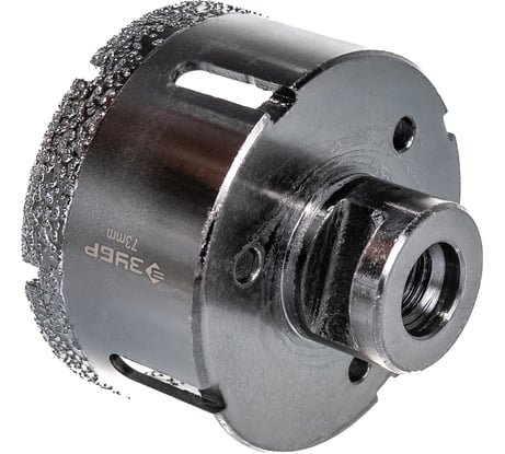 Высокоскоростная алмазная коронка по керамограниту и железобетону ЗУБР Профессионал М14, вакуумное спекание, 73 мм, для УШМ 29865-73