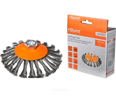 Корщетка-насадка для УШМ (125 мм; М14) Sturm 5240402