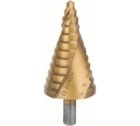 Ступенчатое сверло HSS-TiN 12 ступеней, 6-39 мм Bosch 2608587431