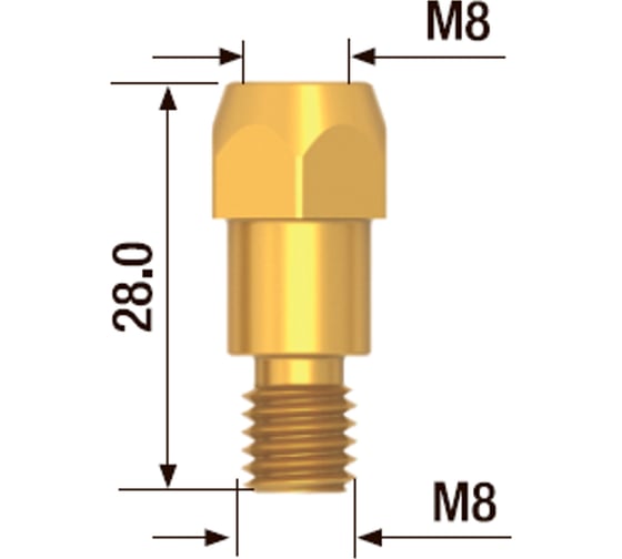 Адаптер контактного наконечника (10 шт; M8*28 мм) FUBAG F142.0020