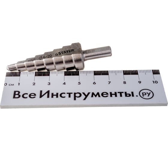 Сверло ступенчатое по металлу (6-20 мм; 8 ступеней; 75 мм) STAYER 29660-6-20-8