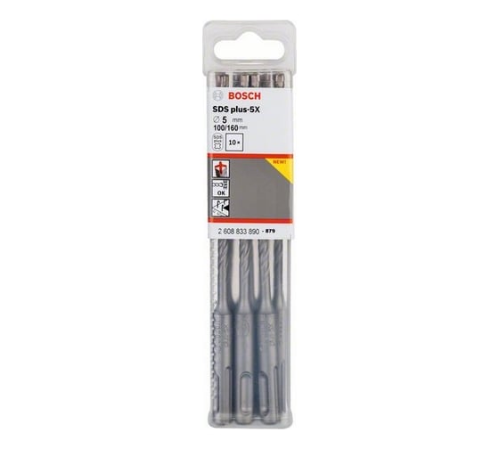 Сверло ударное 10 шт. SDS plus-5X (5x100x160 мм) Bosch 2608833890