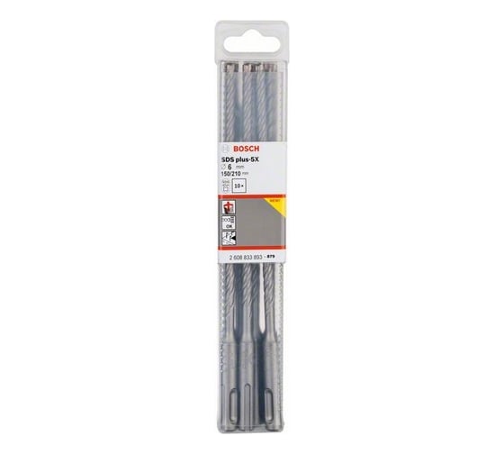 Сверло ударное 10 шт. SDS plus-5X (6x150x210 мм) Bosch 2608833893