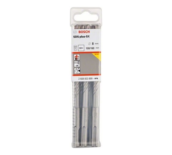 Сверло ударное 10 шт. SDS plus-5X (8x100x160 мм) Bosch 2608833899
