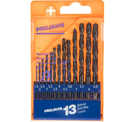 Набор сверл по металлу (1.5-6.5 мм; 13 шт.) PROJAHN 67000