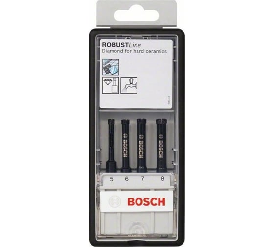 Набор алмазных сверл 4 шт, 5, 6, 7, 8 мм Bosch  2607019881 1