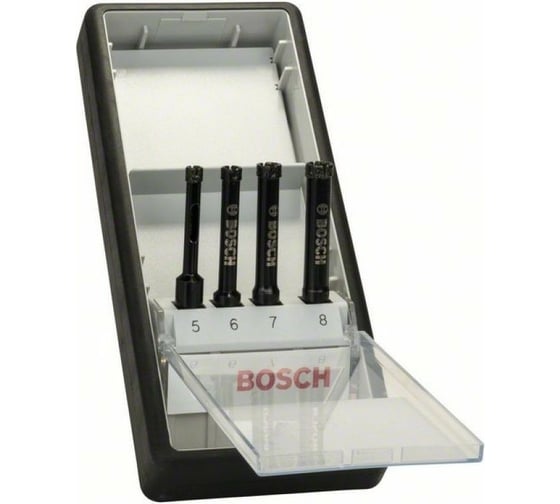 Набор алмазных сверл 4 шт, 5, 6, 7, 8 мм Bosch  2607019881