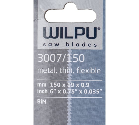 Полотно по металлу 3007/150 Bi-metall (5 шт; 150х19х0.9 мм; 130 мм; 32 TPI) WILPU 1411500005