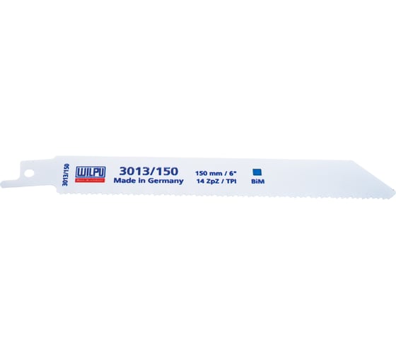 Полотно по металлу 3013/150 (5 шт; 150х19х0.9 мм; 130 мм; 14 TPI) WILPU 1461500005