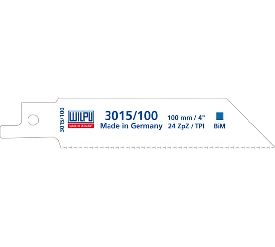 Полотно по металлу 3015/100 Bi-metall (5 шт; 100х19х0.9 мм; 80 мм; 24 TPI) WILPU 1421000005 1