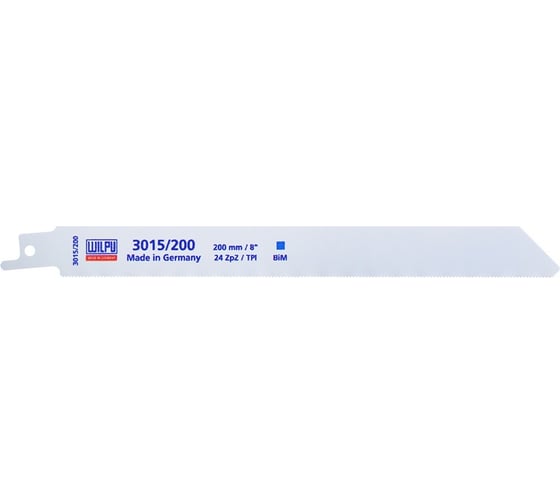 Полотно по металлу 3015/200 Bi-metall (5 шт; 200х19х0.9 мм; 180 мм; 24 TPI) WILPU 1422000005