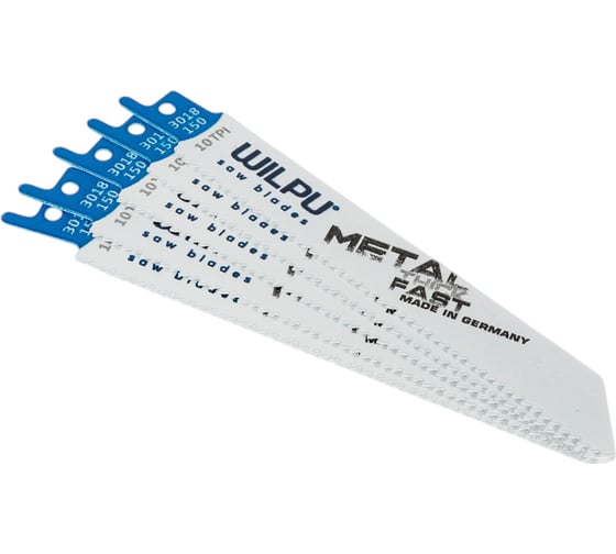 Полотно по металлу 3018/150 Bi-metall (5 шт; 150х19х0.9 мм; 130 мм; 10 TPI) WILPU 1481500005
