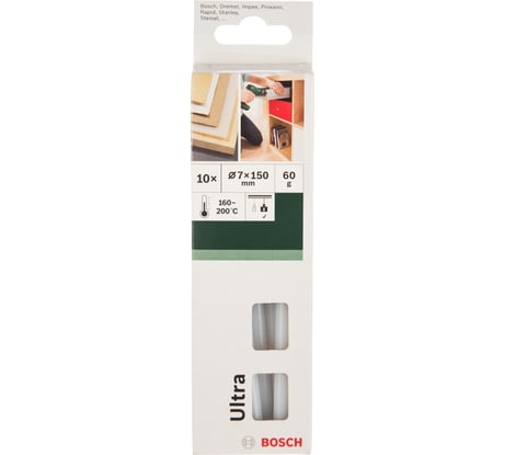 Клеевые стержни белые (7х150 мм) 10 шт. Bosch 2609256A03