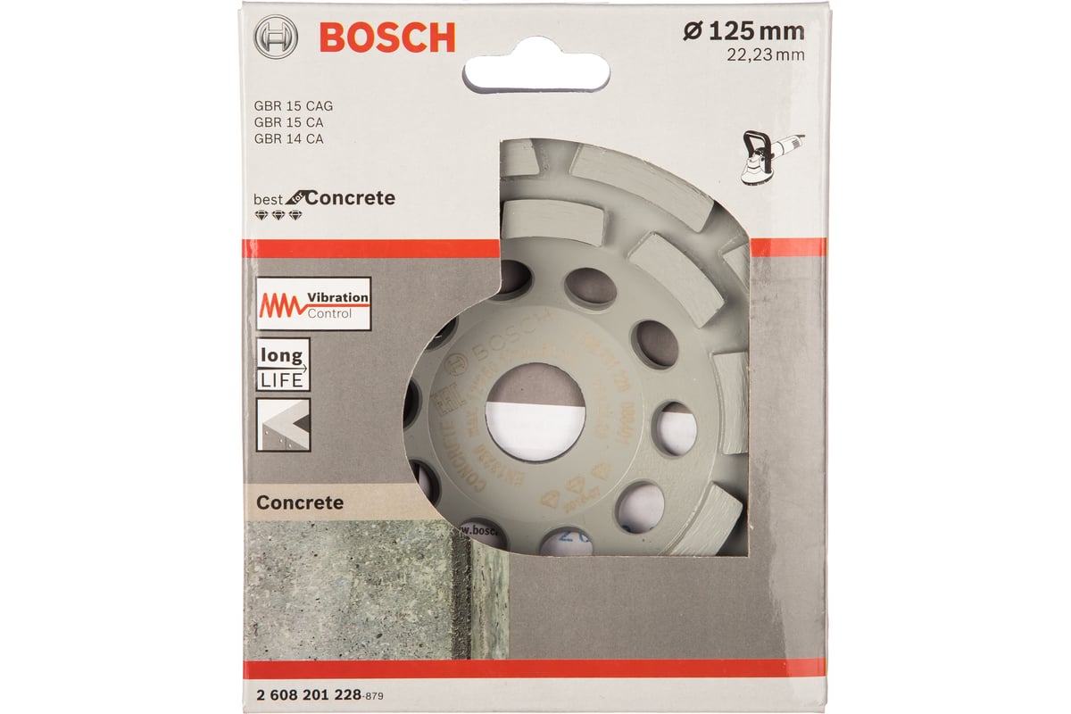 Алмазная чашка двухрядная по бетону (125х22.2 мм) Bosch 2608201228 .