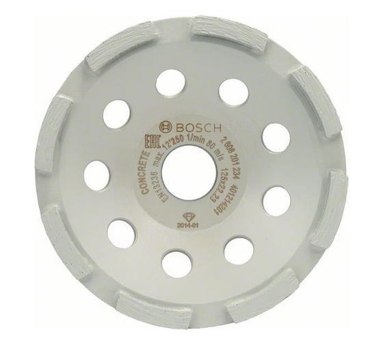 Алмазная чашка однорядная по бетону (125х22.2 мм) Bosch 2608201234