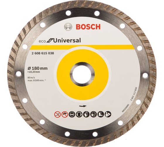 Диск алмазный ECO Universal Turbo (180х22.2 мм) Bosch 2608615038 1