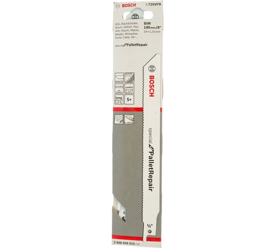 Пильное полотно по дереву S 725 VFR (190 мм; 5 шт.) Bosch 2608658033