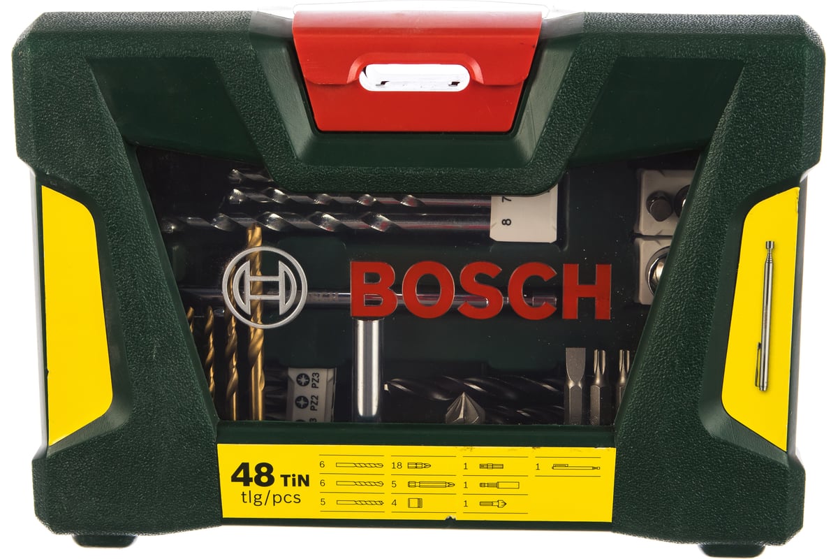 Набор принадлежностей V-line (48 шт.) Bosch 2607017314 - выгодная цена,  отзывы, характеристики, фото - купить в Москве и РФ