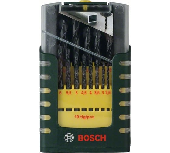 Набор сверл по металлу 19 шт, HSS-R, 1-10 мм Bosch 2607017151
