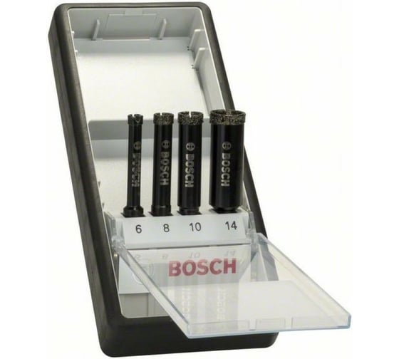 Набор алмазных сверл 4 шт, 6, 8, 10, 14 мм Bosch 2607019880