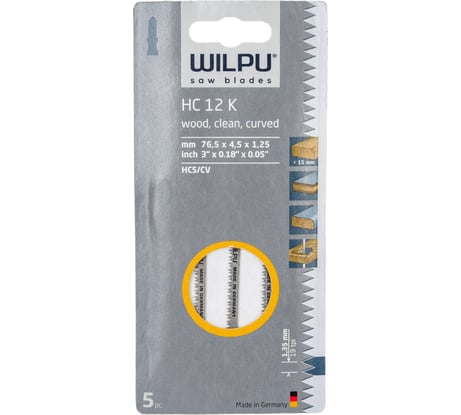 Пилка по дереву HC 12 K 5 шт. WILPU 211300005