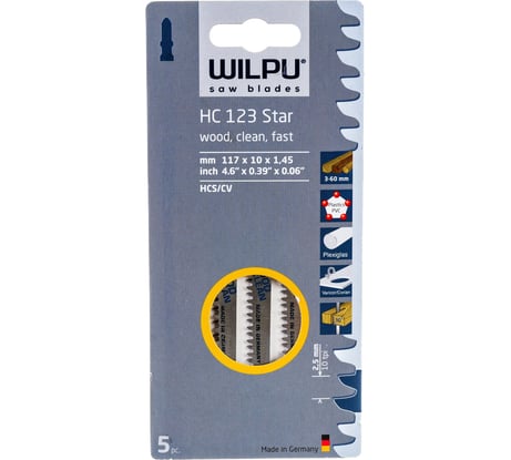 Пилка по дереву HC 123 5 шт. WILPU 210500005