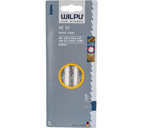 Пилка по дереву HC 32 5 шт. WILPU 212000005