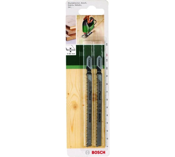 Лобзиковые пилки 2 шт. T308BP PrecWood Bosch 2609256794