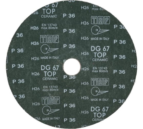 Круг фибровый dg67top 180х22 мм, P36, 25 шт TAF 4631169132347