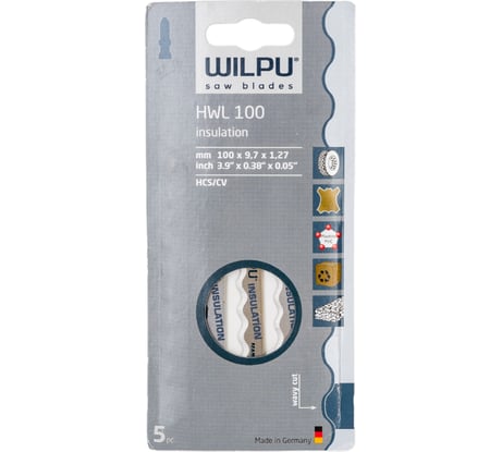 Пилка для мягкой резины, кожи и изоляционных материалов MESSER 5 шт. WILPU 285000005