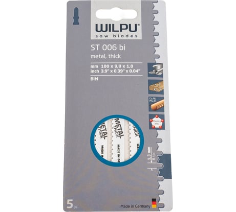 Пилка по металлу ST 006 bi 5 шт. WILPU 280000005