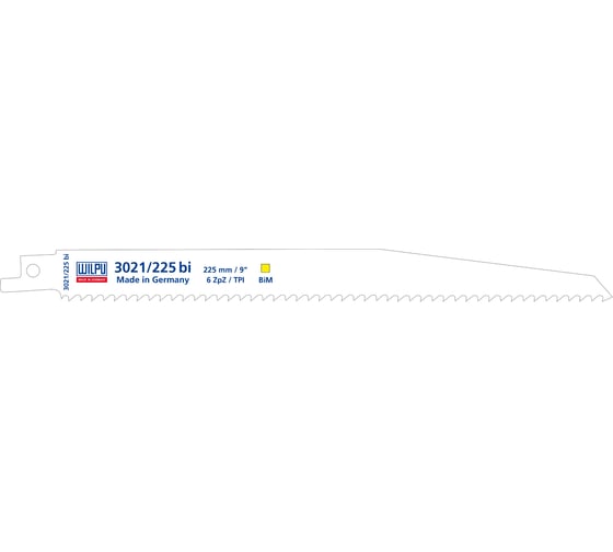Полотно по древесине 3021/225 bi (5 шт; 225х19х1.27 мм; 205 мм; 6 TPI) WILPU 1227200005