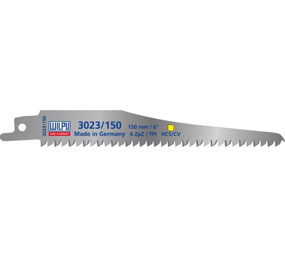 Полотно по древесине 3023/150 (5 шт; 150х19х1.27 мм; 130 мм; 6 TPI) WILPU 1240000005 1