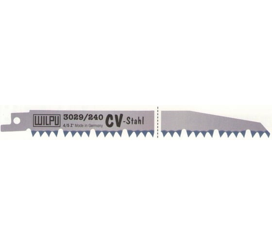 Полотно по древесине 3029/240 (5 шт; 240х19х1.27 мм; 220 мм; 4/5 TPI) WILPU 1252400005