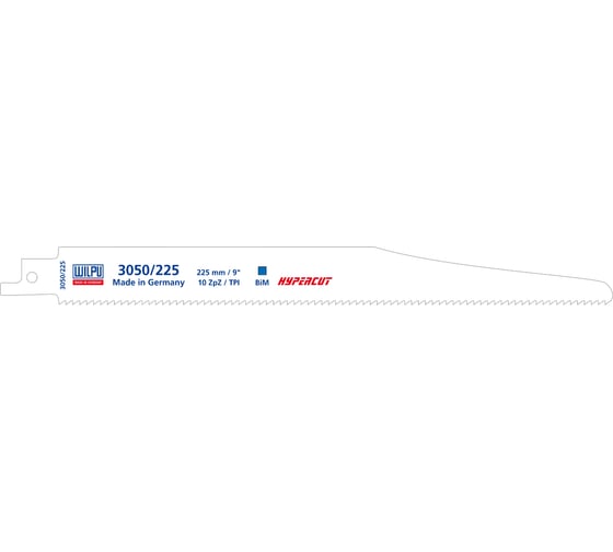 Полотно по металлу 3050/225 Bi-metall (3 шт; 225х22х1.57 мм; 205 мм; 10 TPI) WILPU 1552200003 1