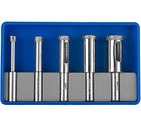 Набор алмазных трубчатых сверл по керамике (4-12 мм) 5 шт. Зубр 29850-H5