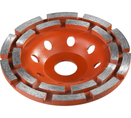 Чашка алмазная шлифовальная по бетону двухрядная, ЗУБР 125мм 33376-125